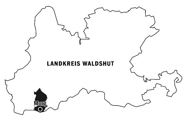 Murg liegt direkt am Rhein, das Gemeindegebiet erstreckt sich aber im Norden hinauf in den Hotzenwald.