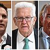 Manuel Hagel, Winfried Kretschmann und Thomas Strobl (v.l.) haben nach den Anschlägen der Hamas ihre Solidarität mit Israel bekundet.