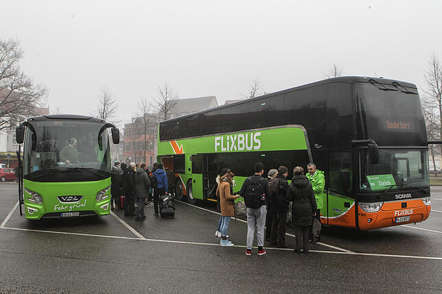 In Konstanz gehören die grünen Fllixbusse schon zum Stadtbild. In der Universitätsstadt halten sie am Döbele.