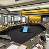 Der neu gewählte Gemeinderat nahm bei der konstituierenden Sitzung erstmals im großen Sitzungssaal des Rathauses platz.