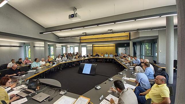 Der Gemeinderat bei einer Sitzung im großen Sitzungssaal des Rathauses (Archivbild).