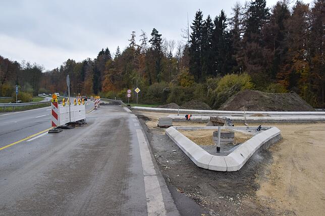 Bild 5: Fotos von der Straßenbaustelle zwischen B313 und Wahlwies aus: Alles nimmt langsam wieder Form an