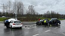 Glück im Unglück: Alle Beteiligten des Unfalls nahe der B33 sind mit einem Schrecken und leichten Verletzungen davongekommen.