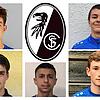 Sie wechseln vom FC Radolfzell zum SC Freiburg: (oben, von links) Julian Merk, Simon Tisch Rottensteiner; (unten von links) Pascal ...