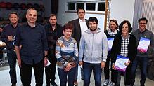 Nach 25 Jahren im Vorstand gab Marc Burger (li.) sein Amt ab. Thomas Späth (weiter v.li.) begrüßte nach den Wahlen als Vorsitzender die ...