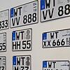 WT-Schilder hängen an der Wand der Christoph Kroschke GmbH in Bad Säckingen, die Kennzeichen prägt.
