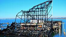 Auf der Bregenzer Seebühne entsteht derzeit das 23 Meter hohe Gerüst für das Bühnenbild zu Puccinis Oper &bdquo;Madame Butterfly&ldquo;.