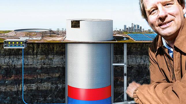 Die Energiekrise könnte der Idee von Eduard Heindl, gewaltige Mengen Energie in ausgesägten Gesteinszylindern zu speichern, frischen ...