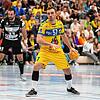 Lucas Köder (am Ball, hier im Hinspiel) war gegen Nordhorn siebenmal erfolgreich.