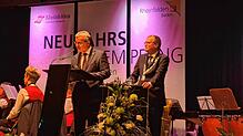 Stadtammann Franco Mazzi (links) und Oberbürgermeister Klaus Eberhardt bei ihren Ansprachen 2024. Dieses Jahr wird in der Schweiz ...
