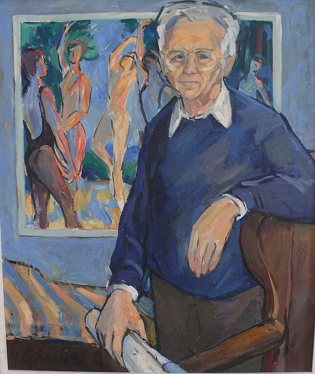 Ein Portrait von Dr. Joachim Kirchhoff aus Lauchringen, gemalt von Ulrich C. Eipper.