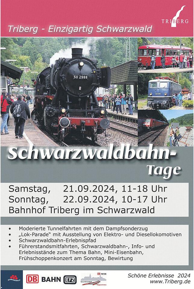 Bild 2: Schwarzwaldbahntage in Triberg: Am Wochenende wird viel Dampf gemacht