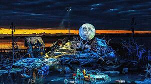 Malerische Kulisse vor dem Sonnenuntergang auf dem Bodensee: So beeindruckend sieht das Bühnenbild der Bregenzer Festspiele 2024 aus – ...