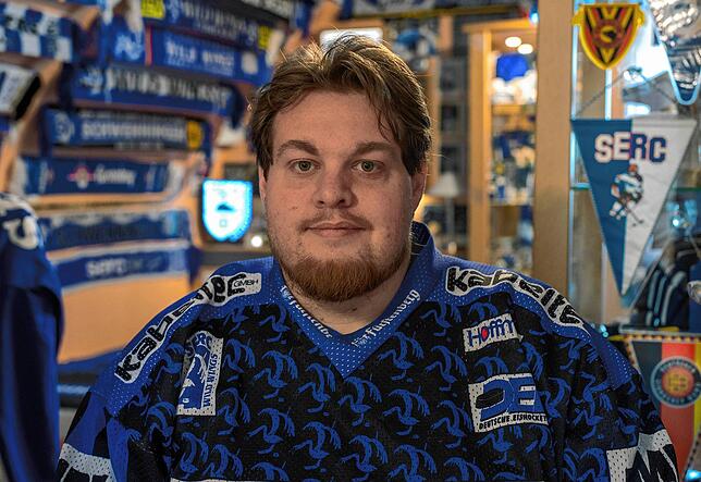 So sieht der Super-Fan der Wild-Wings ohne Helm aus.
