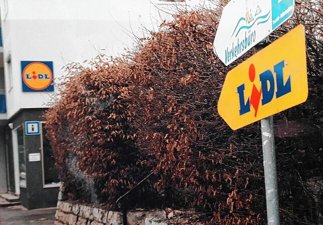 Das Schild zu Lidl in der Bodanstraße.
