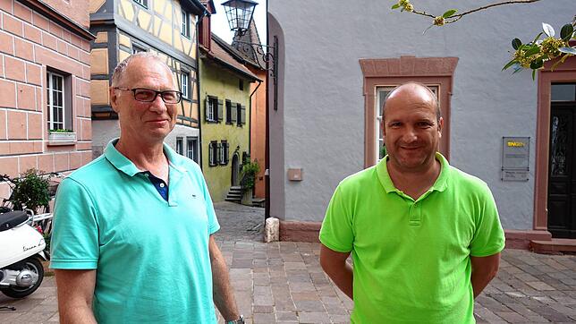 Waren nach der jüngsten Gemeinderatssitzung guter Laune: Werner Zepf (links), Finanzchef beim Hegauer FV, und der zweite Vorsitzende ...