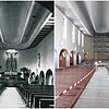 Der Innenraum der Stockacher Kirche St. Oswald im Jahr 1936 (links) und heute.
