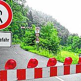Die Albtalstraße zwischen Tiefenstein und Hohenfels gesperrt.