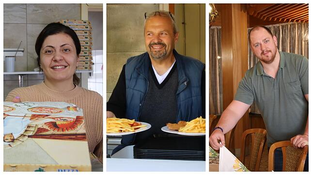 Meryem Sürmelioglu (von links), Güney &bdquo;Chicco&ldquo; Birdüzer und Andreas Hensch betreiben verschiedene Lokale in Donaueschingen. ...
