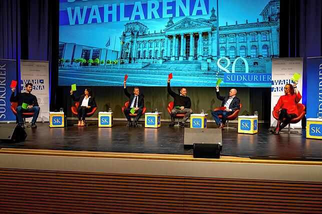 In Villingen trafen sechs Kandidaten bei der SÜDKURIER-Wahlarena in der neuen Tonhalle aufeinander.