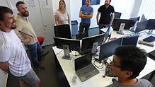 Gutes Arbeitsklima, flache Hierarchien: Das Team des Markdorfer Software-Zulieferers GTD GmbH (von links): Thomas Wucher, ...