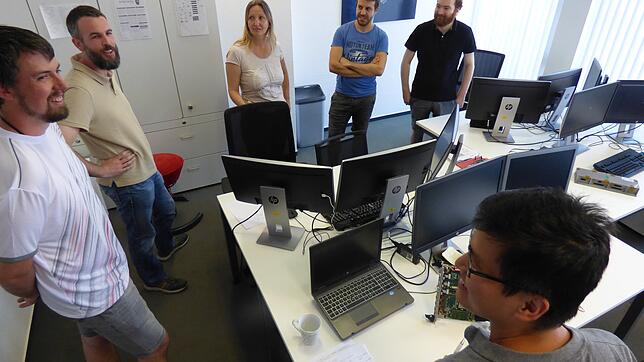 Gutes Arbeitsklima, flache Hierarchien: Das Team des Markdorfer Software-Zulieferers GTD GmbH (von links): Thomas Wucher, ...