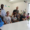 Abdullah, Charan, Benny, Haben, Aaron, Mustafa, Rashid und Ahmed (von links) bildeten im März 2017 die erste Integrations-WG in ...