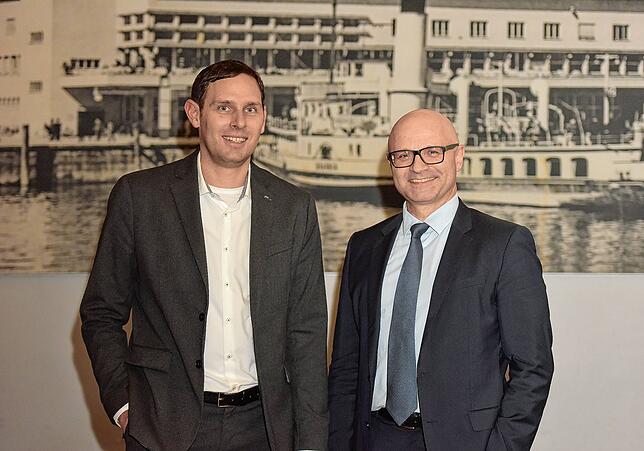Manuel Plösser ist Vorsitzender des CDU-Stadtverbands Friedrichshafen, hier mit Achim Brotzer, dem bisherigen Chef der CDU-Fraktion im ...