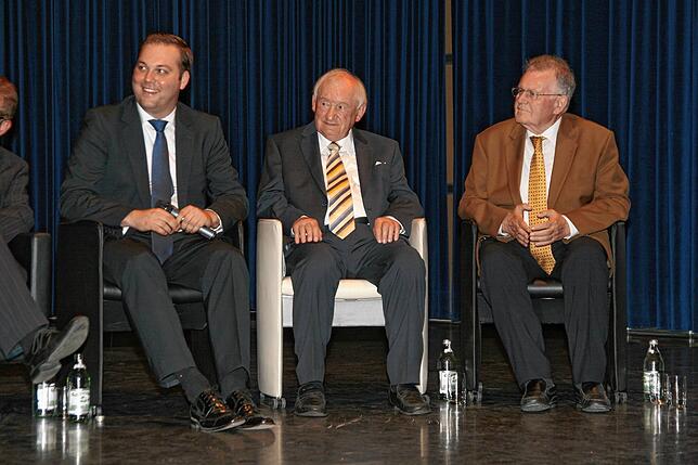 Ortsvorsitzender Felix Schreiner, Bertold Schmidt als Gründungsmitglied der Lauchringer CDU und Altbürgermeister sowie der frühere ...