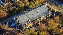 Von außen macht der Wiederaufbau der Scheffelhalle deutlich Fortschritte. Diskutiert wurde nun über die Außenanlage.