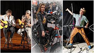 Von den Hits von Musik von Simon & Garfunkel über die Motorradmesse Süma bis hin zum Wiederhören mit Wigald Boning (von rechts) reicht ...
