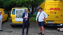 Der Klettgauer Bürgermeister Ozan Topcuogullari und Planer Johann Senner beim Vororttermin auf dem alten Postplatz, wo möglicherweise ...