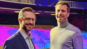 Alexander Dieterle (links) und Jochen Frank Schmidt im Gloria-Theater.