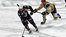 Der Schwenninger Brett Ritchie (rechts) im Duell mit Mannheims Jordan Szwarz. Die Wild Wings haben gestern Abend geführt, aber am Ende ...