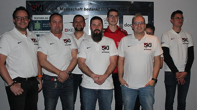 Der Vorstand des SV Jestetten (von links): Vorsitzender Sebastian Huber, Festwirt Michael Mühlhaupt, Schriftführer Pasquale Moog, ...