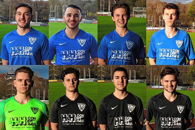 Neu beim SV Weil: (hinten, von links) Luke Deibler, Riccardo Scicchitano, Hannes Brenneisen, Max Scheurer (vorn, von links) Ben Laleike, ...