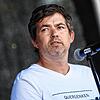 Michael Ballweg spricht bei einer Protestkundgebung der Initiative &bdquo;Querdenken&ldquo; auf dem Cannstatter Wasen.