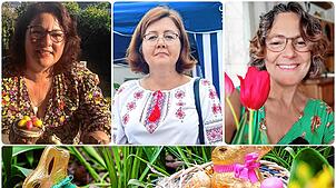 Wie wird Ostern in anderen Ländern gefeiert? Das verraten auch Nathalie Bercher, Nataliya Posokhova und Maria Cristina Szücs (von links).