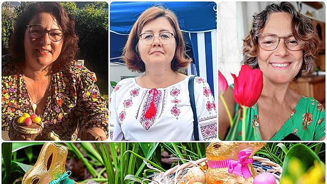 Wie wird Ostern in anderen Ländern gefeiert? Das verraten auch Nathalie Bercher, Nataliya Posokhova und Maria Cristina Szücs (von links).