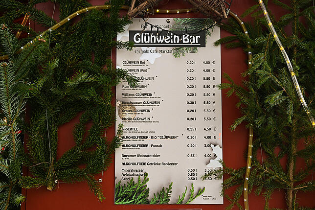 Getränkepreise bei Michael Breuningers Glühwein-Bar