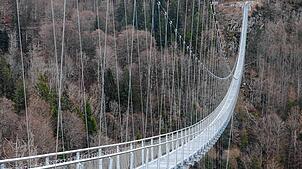 Die Hängebrücke in Todtnau kurz vor ihrer Fertigstellung. An Pfingsten wird sie eröffnet.