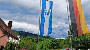 Seit 75 Jahren eine Stadt: Das Wehrer Wappen auf der Flagge. Foto: Steffi Weickert