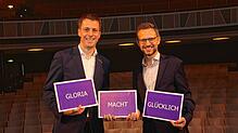 Glora-Intendant Jochen Frank Schmidt (links) und der kaufmännische Geschäftsführer Alexander Dieterle, blicken auf eine Saison mit Höhen ...