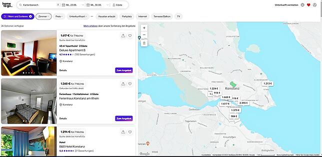 In der Hochsaison gibt es kurzfristig in Konstanz bei Hometogo in Konstanz nur noch wenige freie Ferienwohnungen. Die meisten freien ...