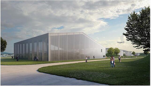 Ein Entwurf der Halle, in der die Landshut ausgestellt werden soll.