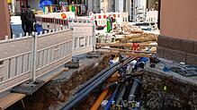 Etwas über die Kreuzung zum Münsterplatz hinaus sollen die Leitungsarbeiten in der Rheinbrückstraße in Bad Säckingen in den kommenden ...