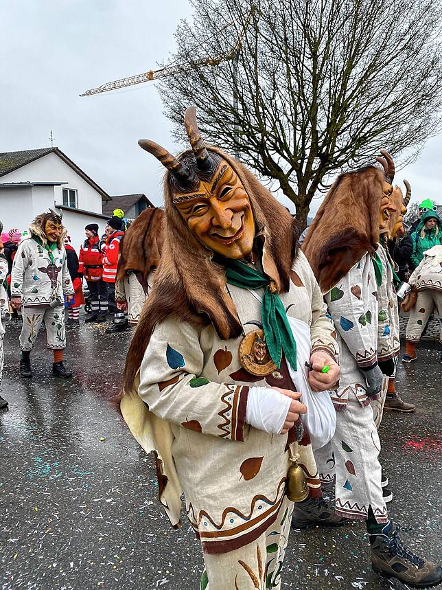 Die Geissenzunft Weizen, hier beim Kleggau-Narrentreffen in Eggingen 2023, freut sich auf das Narrentreffen am 25. und 26. Januar.