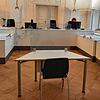 In diesem Gerichtssaal des Amtsgerichts Konstanz&lsquo; findet der Prozess statt. Der Angeklagte wird wegen Körperverletzung, Nötigung ...