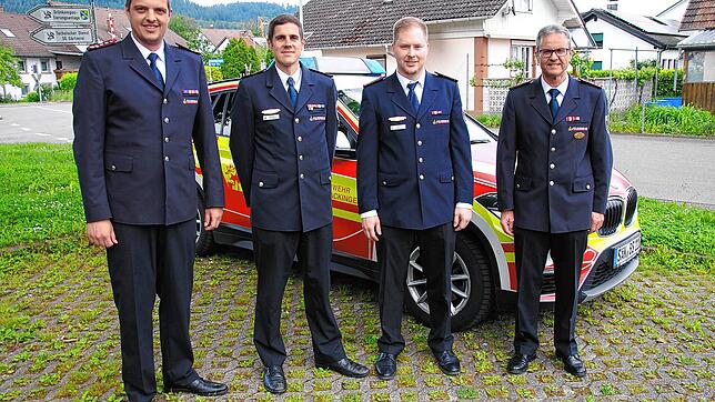 Das Kommando der Bad Säckinger Feuerwehr von links): Tobias Förster (Gesamtkommandant), Mark Jagenow, Christian Siebold und Volker ...