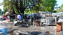 Bild : Bilder der Brandstelle nach einem Feuer auf dem Seehasenfest